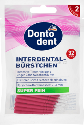 Dontodent Interdentalbürsten rosa, ISO 2, 0,5 mm, 32 St
