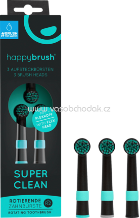 happybrush Aufsteckbürsten SuperClean Schwarz, 3 St