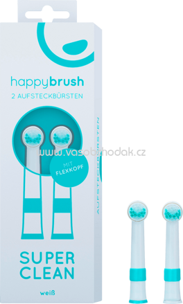 happybrush Aufsteckbürsten SuperClean weiß, 2 St