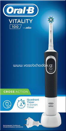 Oral-B Elektrische Zahnbürste Cross Action Vitality Black, 1 St