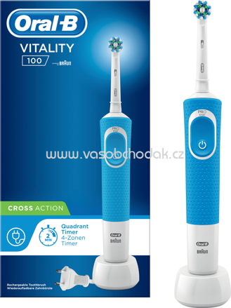 Oral-B Elektrische Zahnbürste Cross Action Vitality Blau, 1 St