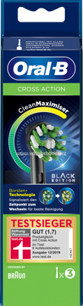 Oral-B Aufsteckbürsten Cross Action BLACK CleanMaximizer, 3 St