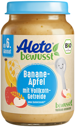 Alete Banane Apfel mit Vollkorn Getreide, ab 6. Monat, 190g