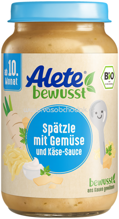 Alete Spätzle mit Gemüse und Käse-Sauce, ab 10. Monat, 220 g