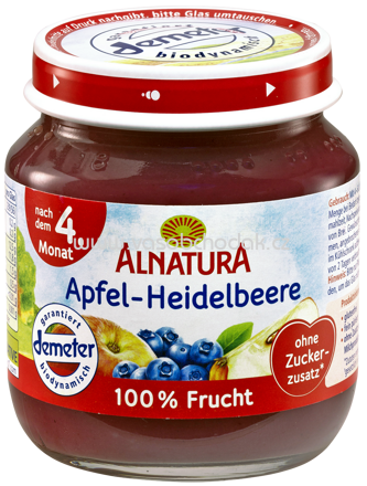 Alnatura Apfel-Heidelbeere, nach dem 4. Monat, 125 g