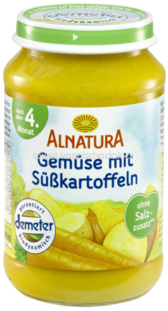 Alnatura Gemüse mit Süßkartoffeln, nach dem 4. Monat 190 g