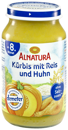 Alnatura Kürbis mit Reis und Huhn, ab 8. Monat, 220 g