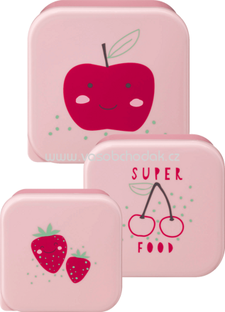 Babylove Snackboxen, 3-teilig Früchte, rosa, 1 St