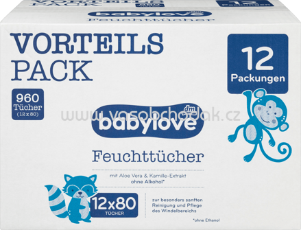 Babylove Feuchttücher, 12x80 St, 960 St