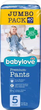 Babylove Baby Pants Premium Gr. 5 Junior, 13-20 kg, Jumbo Pack, 40 St