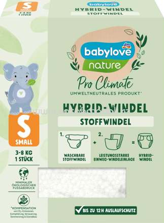 Babylove Stoffwindel nature Pro Climate Hybrid, Motiv Blume, Gr. S (3-8 kg), 1 St