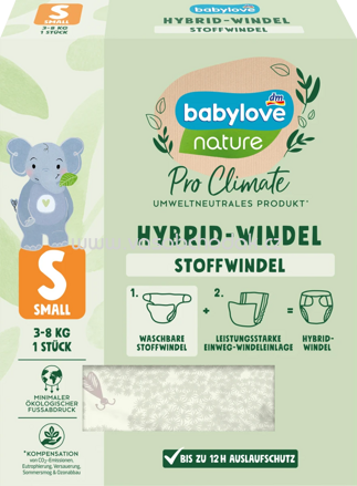 Babylove Stoffwindel nature Pro Climate Hybrid, Motiv Käfer, Gr. S (3-8 kg), 1 St