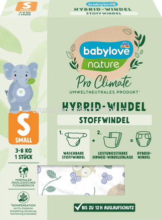 Babylove Stoffwindel nature Pro Climate Hybrid, Motiv Waldtiere, Gr. S (3-8 kg), 1 St
