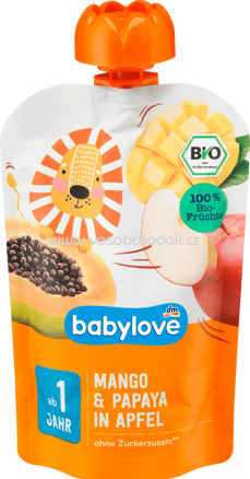 Babylove Quetschbeutel Mango & Papaya in Apfel, ab 1 Jahr, 100g