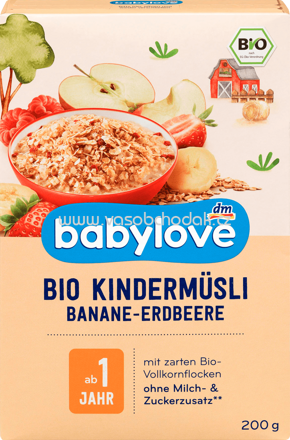 Babylove Bio Kindermüsli Banane-Erdbeere, ab 1 Jahr, 200g