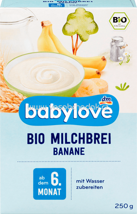 Babylove Bio Milchbrei Banane, ab dem 6. Monat, 250g