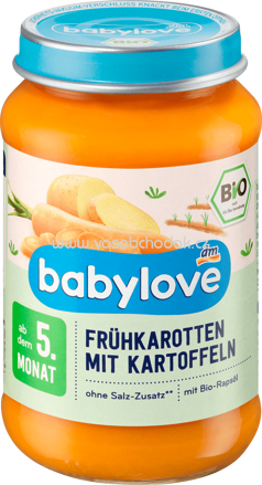 Babylove Frühkarotten mit Kartoffeln, nach dem 5. Monat, 190g
