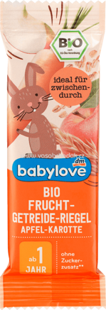 Babylove Bio Getreideriegel Apfel-Karotte, ab 1 Jahr, 25g