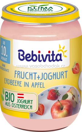 Bebivita Frucht & Joghurt Erdbeere in Apfel, ab dem 10. Monat, 190g