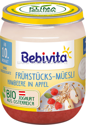 Bebivita Frühstücks-Müsli Himbeere in Apfel, ab dem 10. Monat, 160g