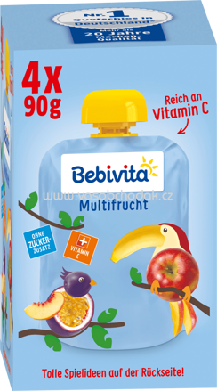 Bebivita Quetschbeutel Multifrucht, ab 1 Jahr, 4x90g, 0,36kg