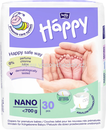 Bella Baby Happy Windeln Nano für Frühgeborene, <700g, 30 St