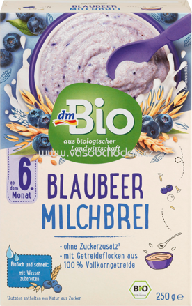 dmBio Blaubeer Milchbrei, ab 6. Monat, 250g