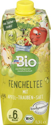 dmBio Fencheltee mit Apfel-Traubensaft, ab dem 6. Monat, 500 ml