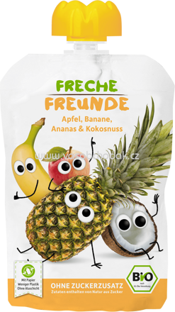 Freche Freunde Quetschbeutel Apfel, Banane, Ananas & Kokosnuss, ab 6. Monat, 100g