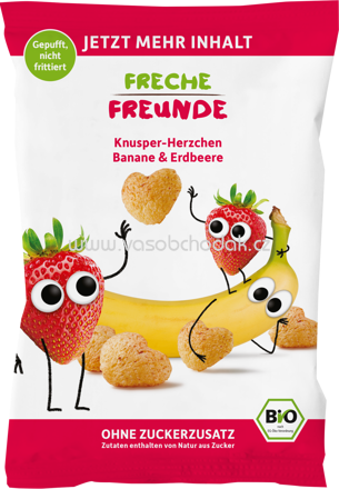 Freche Freunde Knusper-Herzen Banane & Erdbeere, 30g