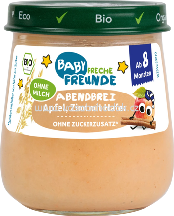 Freche Freunde Abendbrei Apfel, Zimt mit Hafer, ab dem 8. Monat, 120g