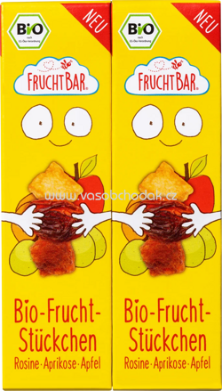 FruchtBar Bio Frucht Stückchen Rosine, Aprikose, Apfel, ab 3 Jahren, 2x23g, 46g