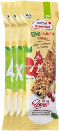 FruchtBar Bio Crunch Riegel Hafer Cashew Cranberry, ab 3 Jahren, 4x23g, 92g