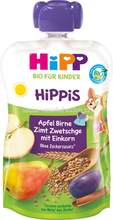Hipp Hippis Apfel, Birne, Zimt, Zwetschge mit Einkorn, ab 12. Monat, 100g
