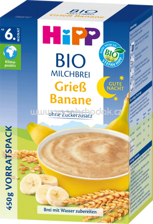 Hipp Bio-Milchbrei Gute Nacht Grieß Banane, ab 6. Monat, 450g