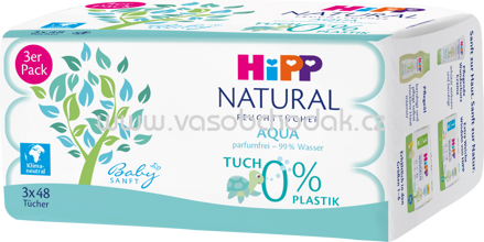 Hipp Babysanft Feuchttücher Natural Aqua, 3x48 St, 144 St