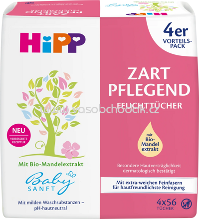 Hipp Babysanft Feuchttücher Zart Pflegend, 4x56St, 224 St