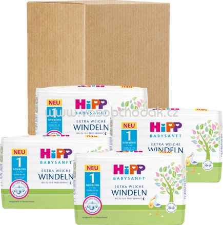 Hipp Babysanft Windeln Gr.1 Newborn, 2-5 kg, Monatspack, 96 St