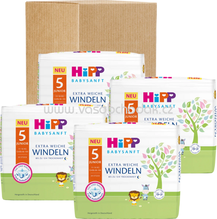 Hipp Babysanft Windeln Gr.5 Junior, 11-16 kg, Monatspack, 174 St