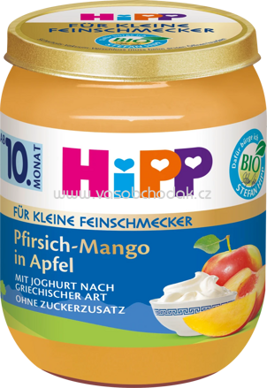 Hipp Für Kleine Feinschmecker Pfirsich-Mango in Apfel mit Joghurt nach griechischer Art, ab dem 10. Monat,160g