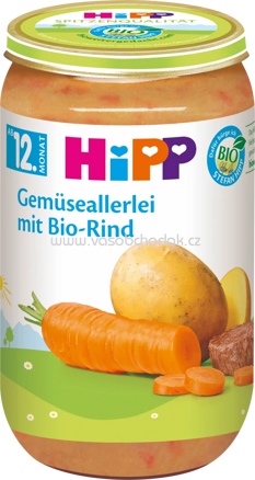 Hipp Gemüseallerlei mit Bio-Rind, ab 12. Monat, 250g