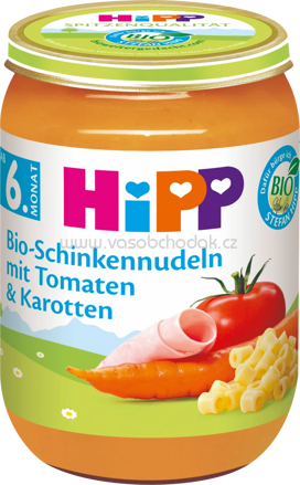 Hipp Bio-Schinkennudeln mit Tomaten & Karotten, ab 6. Monat, 190g