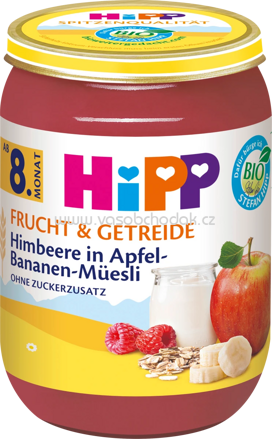 Hipp Frucht & Getreide Himbeere in Apfel-Bananen Müesli, ab 8. Monat, 190g