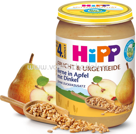 Hipp Frucht & Urgetreide Birne in Apfel mit Dinkel nach dem 5. Monat, 190 g