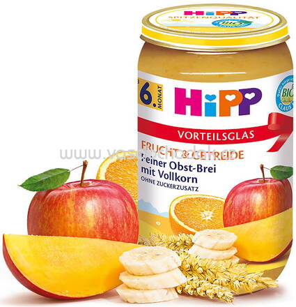 Hipp Frucht & Getreide Feiner Obst-Brei mit Vollkorn ab 6. Monat, 250 g