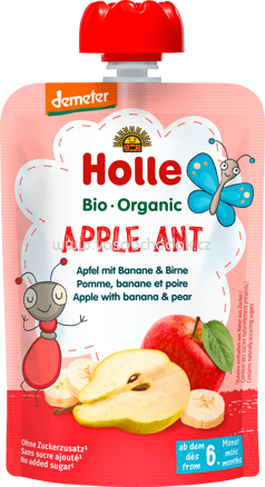 Holle baby food Quetschbeutel Apple Ant, Apfel mit Banane & Birne, ab 6 Monaten, 100g