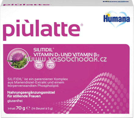 Humana piulatte Vitamin D3 & Vitamin B12 für stillende Frauen, 70g