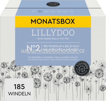Lillydoo Windeln Gr. 2, 4-8 kg, Monatsbox, 185 St