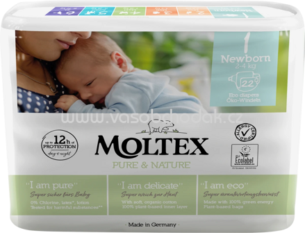 Moltex Windeln Pure & Nature Gr. 1, Newborn, 2-4 kg, 22 St