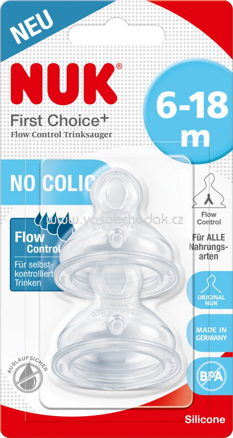 Nuk Ventilsauger First Choice+, Silikon, 6-18 Monate, 2 St